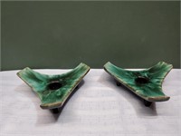 Blue Mountain Pottery BMP Candle Holders w Sticker