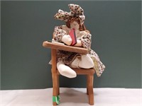 Doll With School Desk & Accessories