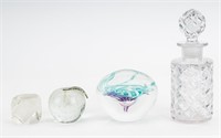 Glass Paper Weights & Decanter