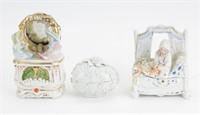 German Porcelain Covered Boxes