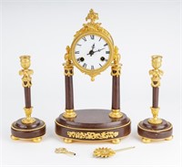3 piece Italian Mascaro Clock & Candle Sticks