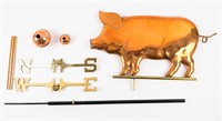 Contemporary Copper Pig Weathervane