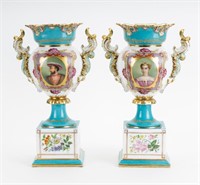 19th C French Portrait Urns (Pair)