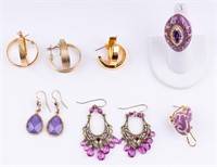 Costume Jewelry Earrings & Ring
