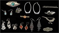 Sterling Silver Earrings & Brooches