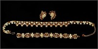 Vintage Trifari Rhinestone Costume Jewelry Set