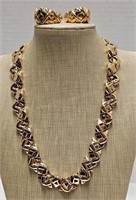Nina Ricci Gold Tone Necklace & Earrings