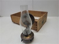 Oil Lamp with Reflector & Advertising Crate