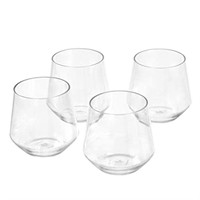 4Pk Basics Tritan Plastic Stemless Wine Glass,