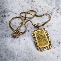 Credit Suisse .5g Gold Bar / 14k Chain