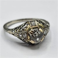 14k White Gold & Diamond  Ring