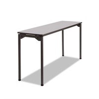 (Read) Wood Folding Table, Gray, 18" W x 60" L