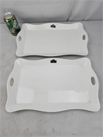 NIB 10 STRAWBERRY STREET 16" WHITE SERVING TRAYS