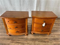 Pair of Vintage 3 Drawer End Cabinets