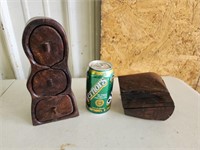 2 HAND CARVED BOXES