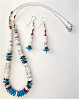 Sterling Turquoise/White Buffalo Spiny Oyster Set