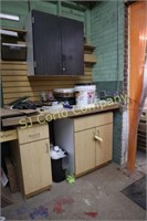 Cabinets and contents including slat wall and