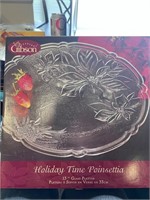 Gibson Holiday Time Poinsettia Serving Platter