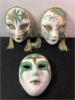 Masks Mardi Grass Bisque hand painted see pics