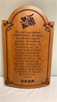 Large hand carved Psalm 23 wall art