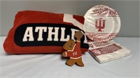Indiana University IU blanket, napkins, paper