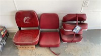 Red folding boat seats