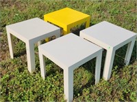 Mid Century Plastic Square Tables / Stands