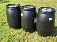Three HD Approx. 30 Gallon Barrels Dry Storage