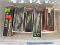5 assorted Rapala lures