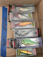 6 assorted Rapala lures
