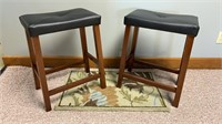 2 modern faux leather stools