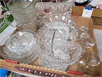 Large flat of glassware