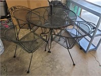 5 Piece - Metal Round Patio Table Set