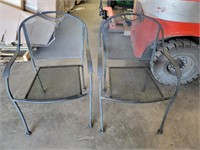 -2 rod iron patio chairs