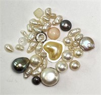 Larger Lot of Loose Pearls/Etc.