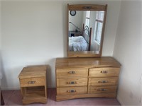 Dresser With Mirror And Night Stand