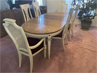 Antique Dining Table w/ Chairs (6)