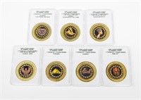 7 DIFFERENT 1995 LUXOR CASINO $1 GAMING TOKENS