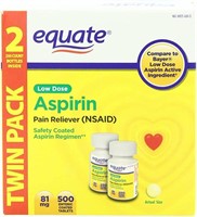 Equate Low Dose Aspirin Pain Reliever, 500 Count