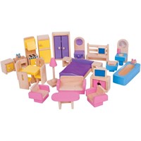 Bigjigs Doll Furniture Set, 27 Pcs