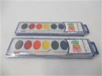 Color Swell 2 Pack Watercolor Paints Wood Brush