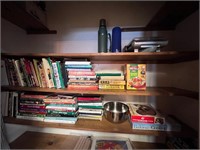 Kitchen pantry lot cookbooks and more