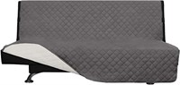 Reversible Sofa Cover (Futon, Gray/Ivory)