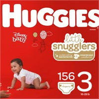 156 CT. SIZE 3 HUGGIES LITTLE SNUGGLERS DIAPERS