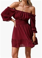 SIZE SMALL EXLURA WOMEN'S RUFFLE MINI DRESS