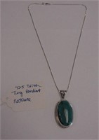 925 Silver Turquoise Pendant Necklace