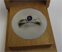925 Silver Amethyst Ring Sz