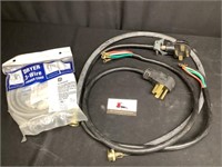 Two electric Dryer Cords and Washer Hose