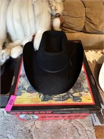 BLACK COWBOY HAT RESISTOL 5X SIZE 6 7/8