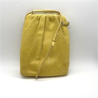 Vintage Judith Leiber Yellow Lizard Crossbody Bag